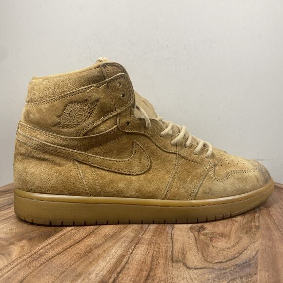 Nike Air Jordan 1 Retro High Og Wheat Mens Brown Tan Size 11 Shoes 555088-710 ED - Picture 1 of 8